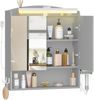 Hzuaneri Spiegelschrank mit Beleuchtung und Haartrockner-Halter, verstellbare Etagen, Holz grau, 16,5 x 60 x 68,5 cm Bild 2