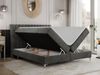 Boxspringbett mit 2 Bettkästen Matratze und Topper - MILEN - 120x200cm - Dunkelgrau Velours - H3 Bild 2