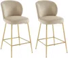 Vente-unique - POLPONA Barhocker SamtStoff Beige - B 56 cm x H 96,5 cm x L 44 cm Bild 2