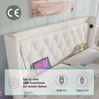 Polsterbett 140x200 cm aus weißem PU mit Stauraum, 3-seitiger LED und USB‑Type‑C Bild 4