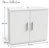 Home Collective Waschbeckenunterschrank Badezimmerschrank Badschrank Badmöbel mit 2 Türen, Made in Germany Badunterschrank mit herausnehmbarem Einlegeboden Weiß 70x60x34 cm Bild 3