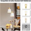 ZMH Pendelleuchte Modern Esszimmer Hängelampe: 2 x Metall Hängeleuchte Ø20cm Weiß E27 Esstischlampe Retro Hängend Esszimmerlampe Innen Schlafzimmer Pendellampe für Küche Wohnzimmer Flur Bar Resturant Bild 4