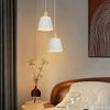 ZMH Pendelleuchte Modern Esszimmer Hängelampe: 2 x Metall Hängeleuchte Ø20cm Weiß E27 Esstischlampe Retro Hängend Esszimmerlampe Innen Schlafzimmer Pendellampe für Küche Wohnzimmer Flur Bar Resturant Bild 3
