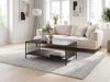 Couchtisch 110x60cm Eiche Optik Schwarz Rechteckig - Design Sofatisch Metall - Wohnzimmertisch Ablage - Loungetisch Stauraum - Beistelltisch Kaffeetisch Bild 3