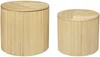 Vente-unique - GABES Beistelltisch Rattan Beige - B 39,5 cm50 cm x H 36 cm46 cm x L 39,5 cm50 cm Bild 2