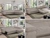 Ecksofa, L-form mit Schlaffunktion, verstellbaren Kopfstützen, Bettkasten - PEDRO - Hellbraun Cord - Topper T25 - rechts Bild 2