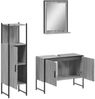 vidaXL 3-tlg. Badmöbel-Set Grau Sonoma Holzwerkstoff 3214352 Bild 5