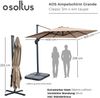 osoltus Ampelschirm Grande KOS Alu mit Kurbel 4 x 3m Tilt axial schwenkbar Taupe Bild 3