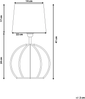 'Samo' Tischlampe Weiß Holz 41 cm Stoffschirm Lampenfuß in Gitteroptik Kabel mit Schalter Landhausstil Bild 2