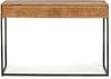 Konsole Nogeno aus Akazienholz, modern mit Schubladen, Natur, 115 cm breit, schwarzes Metallgestell Bild 2