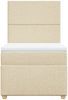 vidaXL Boxspringbett mit Matratze Creme 90x200 cm Stoff 3291161 Bild 4