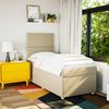 vidaXL Boxspringbett mit Matratze Creme 90x200 cm Stoff 3291161 Bild 3