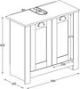 VCM Badmöbel Waschbeckenunterschrank Balusa 920344 Weiß H. 60 x B. 65 x T. 30 cm Bild 5