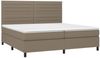 vidaXL Boxspringbett mit Matratze Taupe 200x200 cm Stoff, Härtegrad: H2 [3141885] Bild 3