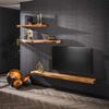Wandregal Akazienholz massiv, modernes Design mit Baumkante, Natur, 150 cm breit Bild 3