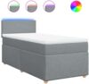 vidaXL Boxspringbett mit Matratze Hellgrau 100x200 cm Stoff 3288884 Bild 2