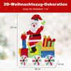 Beleuchteter 2D-Weihnachtsmann im Zug Weihnachtsdekoration mit LED-Lichtern & 2D-Lametta Weihnachtsdeko Bild 2