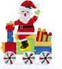 Beleuchteter 2D-Weihnachtsmann im Zug Weihnachtsdekoration mit LED-Lichtern & 2D-Lametta Weihnachtsdeko Bild 1