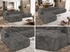 Modulares Ecksofa GRIDA 3M L Wohnlandschaft, Wellenfedern, gesteppte Sitzfläche, Wohnzimmer Sofa L-form - Grau Cord - Links Bild 2
