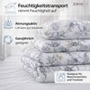 ZIRVEHOME Bettwäsche Baumwolle Bettbezug Blumen Design in Grau Weiß mit Gelben Akzenten, Renforce, 3 teilig, 200x220 Bettbezug Baumwolle Blumen Grau Weiß mit Gelben Akzenten Bild 2