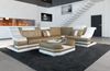 Couch Bianchi L Form in Leder - Echtleder - sandbeige-weiß - Rechts Bild 2