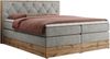 Boxspringbett VENETO KING, Doppelbett mit Multipocket-Matratze, Polsterbett mit Kopfstütze - 200 x 200 cm - Hellgrau Stoff - H3 Bild 4