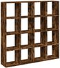 vidaXL Bücherregal Räuchereiche 137,5x29x137,5 cm Holzwerkstoff 3310293 Bild 2