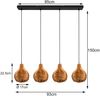 Balken Pendelleuchte SPROUT Rattan Geflecht Natur 4flammig Boho Stil 93cm Bild 4