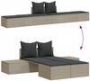 vidaXL Doppel-Sonnenliege mit Kissen Hellgrau Poly Rattan 368394 Bild 3