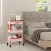 DOEWORKS Rollwagen Metall Aufbewahrungswagen 3-Etagen mit Schublade, Rosa Bild 5