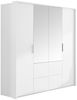 Kleiderschrank Amiuk 208, mit Frontspiegel, Farbe: Weiß Bild 3