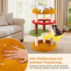 106 cm moderner Kratzbaum mehrstöckiger Kletterbaum mit gepolsterter Aussichtsplattform geräumigem Bett Orange Bild 3