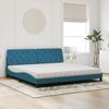 vidaXL Bett mit Matratze Blau 200x200 cm Samt 3208680 Bild 3