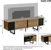 TV-Schrank 180 x 40 x 55 cm, TV-Lowboard aus Spanplatte in Holzoptik mit Schwarz, 2 Türen und offenen Fächern Bild 5