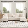 Sofa aus Cord 293x142x93 cm mit Stauraum & USB-Anschlüssen, beige Bild 3