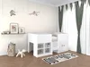 Vente-unique - BOUTANIO Bett Holz, Platte Weiß - B 95,4 cm x H 96,7 cm x L 196 cm Bild 1