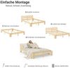 Holzbett mit 2 Federkernmatratzen 180x200 Jugendbett Doppelbett Bett Holzbettrahmen Natur Massiv Holz Lattenrost Bild 5