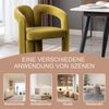 LVHOM Armlehnstuhl M-Form Freizeitstuhl, Bürostuhl, Polsterstuhl, Besucherstuhl, runde Sessel mit breiter Polsterung, flauschiger Stoffstuhl, 2 St, für Esszimmer, Wohnzimmer, Büro, Schlafzimmer Bild 5
