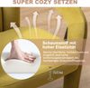 LVHOM Armlehnstuhl M-Form Freizeitstuhl, Bürostuhl, Polsterstuhl, Besucherstuhl, runde Sessel mit breiter Polsterung, flauschiger Stoffstuhl, 2 St, für Esszimmer, Wohnzimmer, Büro, Schlafzimmer Bild 3