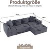 3-Sitzer Ecksofa B 261 x T 146 x H 65 cm aus Kordstoff, modular mit Longchair Bild 5