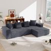 3-Sitzer Ecksofa B 261 x T 146 x H 65 cm aus Kordstoff, modular mit Longchair Bild 3