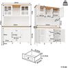 Seitenschrank mit LED-Beleuchtung & 4 Türen, 3 Schubladen, 120 x 40 x 179 cm, Weiß Bild 4