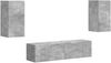 vidaXL TV-Schrankset 4 pcs Beton Grau Holzwerkstoff 3409153 Bild 2