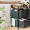 Mondeer Wäschekorb Metallgestell Wäschesammler (4 St, 150L), mit 4 abgetrennten Säcken, mit Ablage & austauschbaren Rollen Bild 3