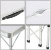 Casaria Campingtisch Set Klapptisch 2 Bänke 3 tlg, Aluminium weiß, 90 x 60 x 70 cm Bild 5