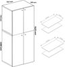 VCM Schuhschrank Lona 919597 Anthrazit / Honig-Eiche B. 70 x H. 184 x T. 40 cm Bild 3