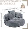 1-Sitzer Sitzsack-Sessel B 108 x T 108 x H 52 cm aus Chenille in Grau Bild 5