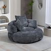 1-Sitzer Sitzsack-Sessel B 108 x T 108 x H 52 cm aus Chenille in Grau Bild 2