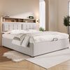 Polsterbett 140x200 cm mit verstellbarem Kopfteil, Steckdosen & USB/Type-C,Stauraum,Leinenstoff beige Bild 2