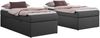 Boxspringbett 90x200 Polsterbett ZERO 90 Einzelbett ohne Kopfteil, inkl. Stauraum & Multipocket-Matratze, Hotelbett - Dunkelgrau Kunstleder - H3 - Topper Visco Bild 4